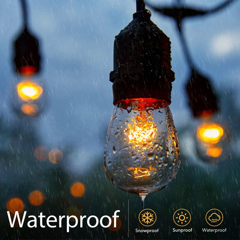 Brightown Pack of 26pcs S14 Light Bulbs for String Lights -11 Watt E26 Medium Candelabra Screw Base S14 Warm Replacement Clear Glass Bulbs for Commercial Grade Outdoor Patio Garden Vintage String Lights - Image 3